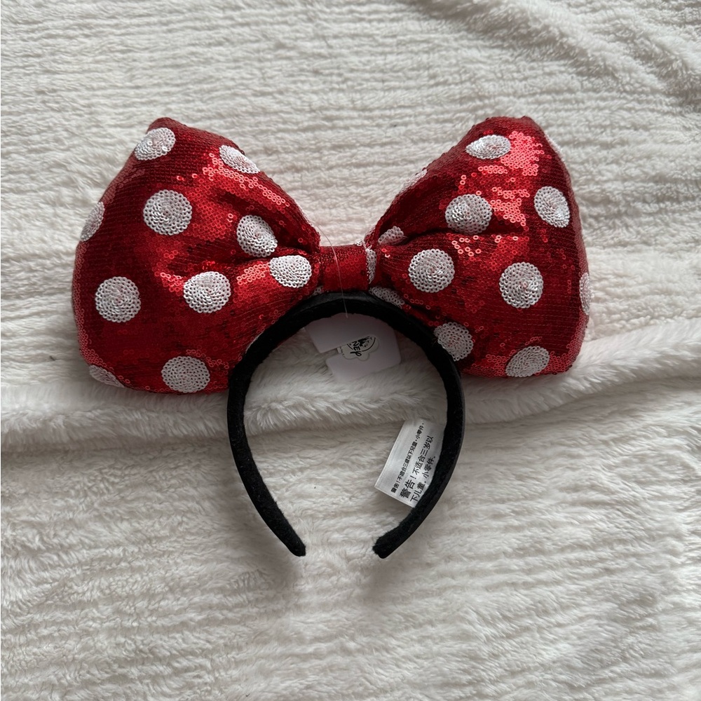 Disney Red and White Polka Dot Hair Bow